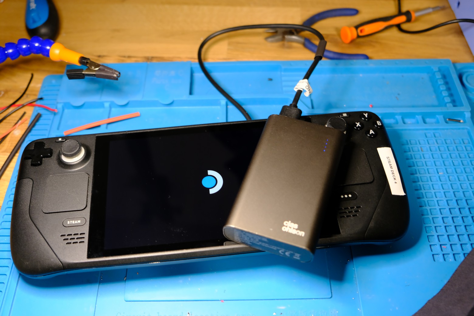 Test using a power bank that the machine can turn on when the PWR_GOOD signal is present, and turns off when missing